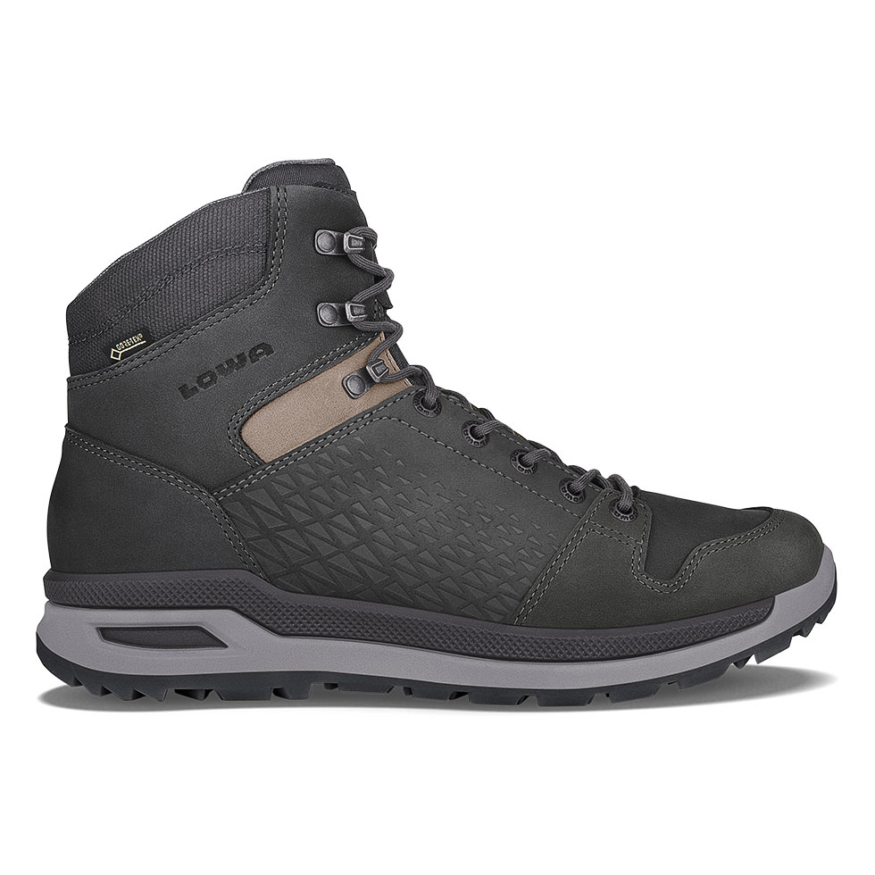 Scarpe Sportive Uomo Lowa Locarno GTX Mid Grigie Scuro EGBAJU-691